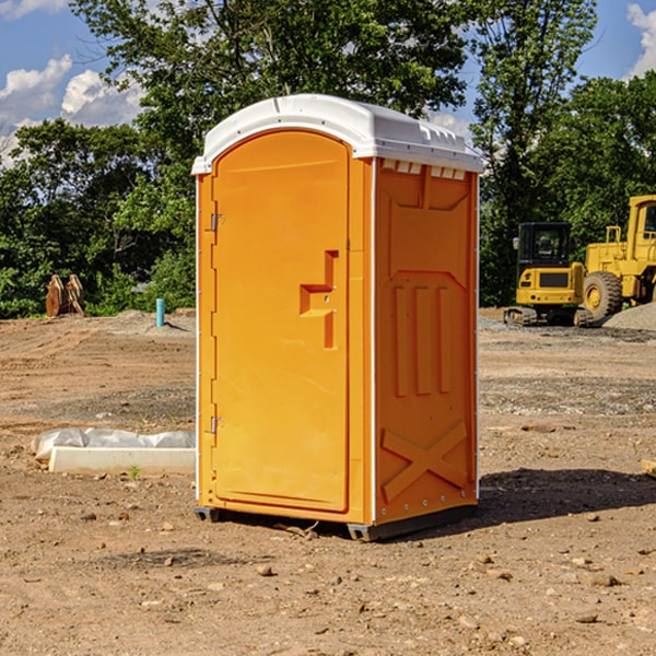 how often are the portable restrooms cleaned and serviced during a rental period in Adams County ND